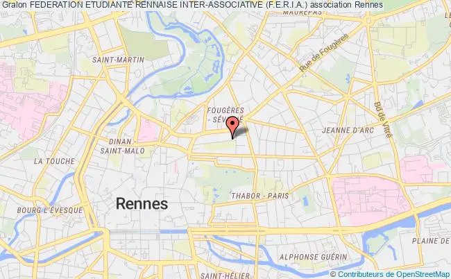 plan association Federation Etudiante Rennaise Inter-associative (f.e.r.i.a.) Rennes