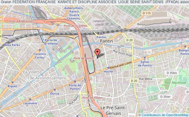 plan association FÉdÉration FranÇaise  KaratÉ Et Discipline Associes  Ligue Seine Saint Denis  (ffkda) Pantin