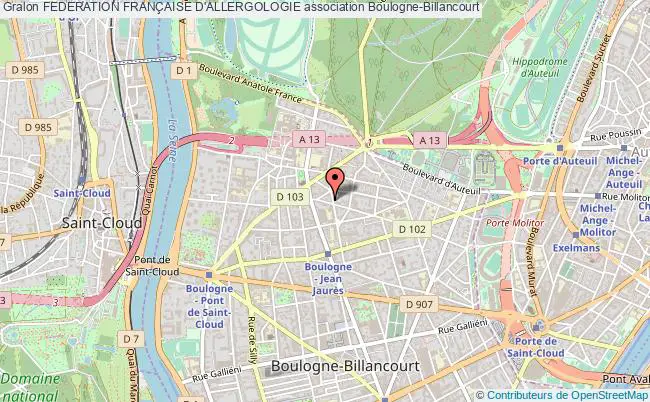 plan association Federation FranÇaise D'allergologie Boulogne-Billancourt