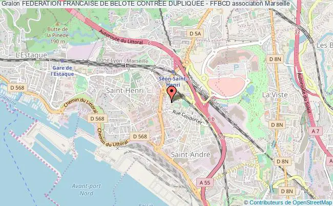 plan association Federation Francaise De Belote Contree Dupliquee - Ffbcd Marseille 16e
