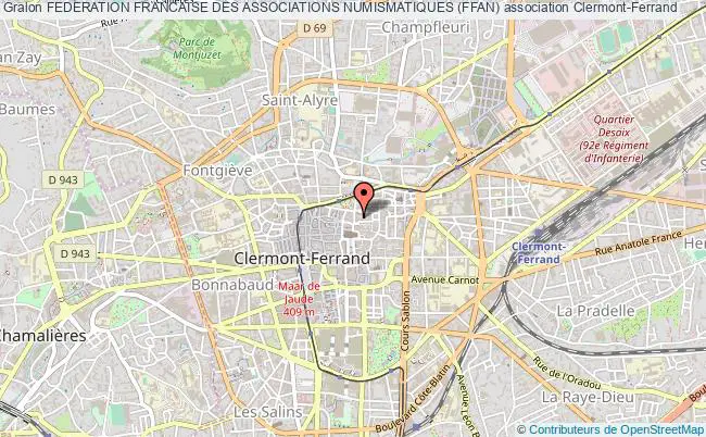 plan association Federation Francaise Des Associations Numismatiques (ffan) Clermont-Ferrand