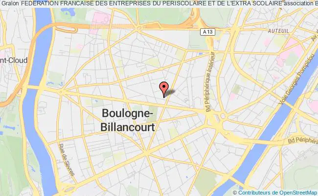 plan association Federation Francaise Des Entreprises Du Periscolaire Et De L'extra Scolaire Boulogne-Billancourt