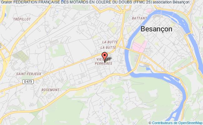 plan association Federation FranÇaise Des Motards En Colere Du Doubs (ffmc 25) Besançon