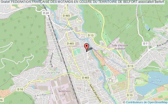 plan association Federation FranÇaise Des Motards En Colere Du Territoire De Belfort Belfort