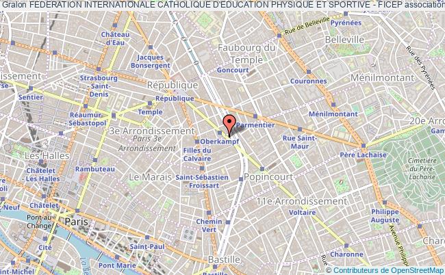 plan association Federation Internationale Catholique D'education Physique Et Sportive - Ficep Paris