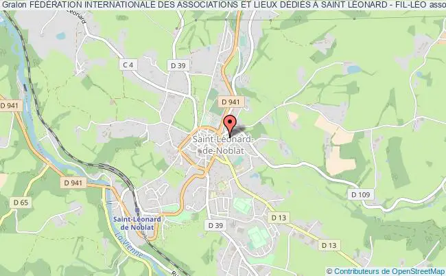 plan association FÉdÉration Internationale Des Associations Et Lieux DÉdiÉs À Saint LÉonard - Fil-lÉo Saint-Léonard-de-Noblat