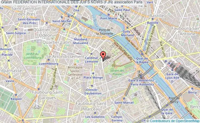 plan association Federation Internationale Des Juifs Noirs (fjn) Paris 5e