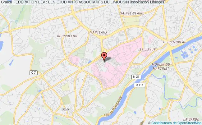 plan association FÉdÉration LÉa : Les Étudiants Associatifs Du Limousin Limoges