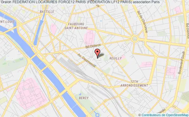 plan association Federation Locataires Force12 Paris (federation Lf12 Paris) PARIS