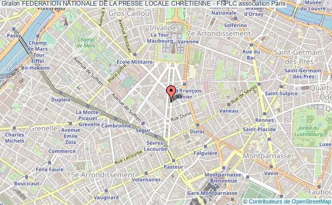 plan association Federation Nationale De La Presse Locale Chretienne - Fnplc Paris