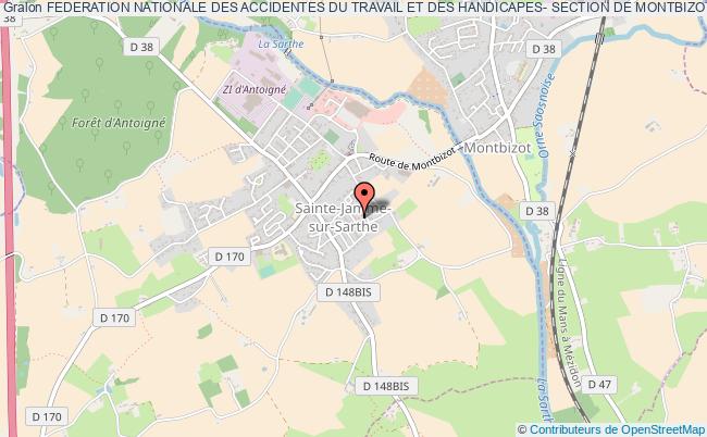 plan association Federation Nationale Des Accidentes Du Travail Et Des Handicapes- Section De Montbizot Sainte-Jamme-sur-Sarthe