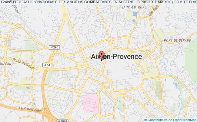 plan association Federation Nationale Des Anciens Combattants En Algerie (tunisie Et Maroc) Comite D Aix En Provence (f N A C A) Aix-en-Provence