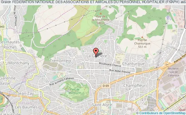 plan association Federation Nationale Des Associations Et Amicales Du Personnel Hospitalier (fnaph) Clermont-Ferrand