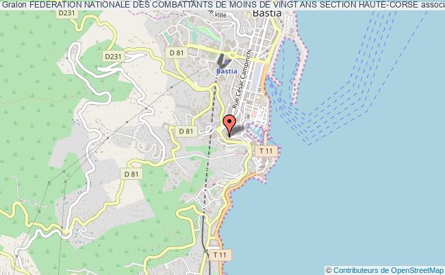 plan association Federation Nationale Des Combattants De Moins De Vingt Ans Section Haute-corse Bastia