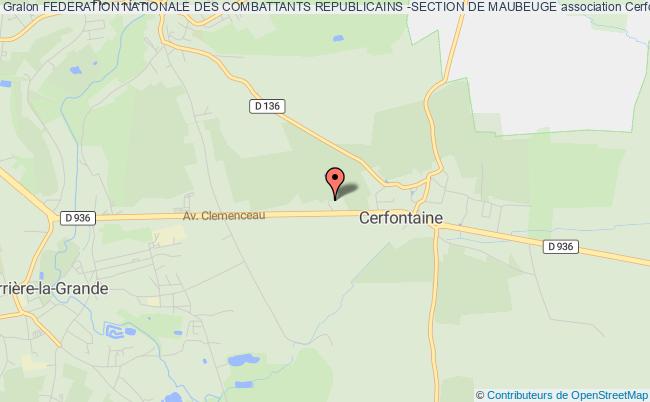 plan association Federation Nationale Des Combattants Republicains -section De Maubeuge Cerfontaine