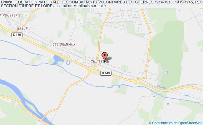 plan association Federation Nationale Des Combattants Volontaires Des Guerres 1914-1918, 1939-1945, Resistance, T.o.e., A.f.n. Et Missions Exterieures (opex) - 
Section D'indre-et-loire Montlouis-sur-Loire