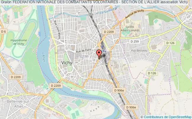 plan association Federation Nationale Des Combattants Volontaires - Section De L'allier Vichy