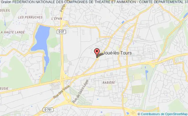 plan association Federation Nationale Des Compagnies De Theatre Et Animation - Comite Departemental 37 - Joué-lès-Tours