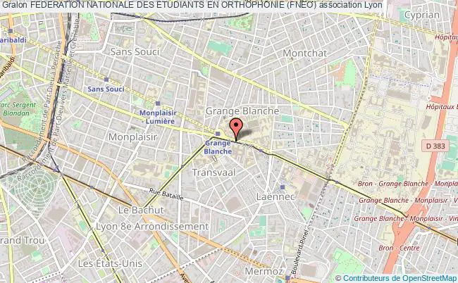 plan association Federation Nationale Des Etudiants En Orthophonie (fneo) Lyon 8e Arrondissement