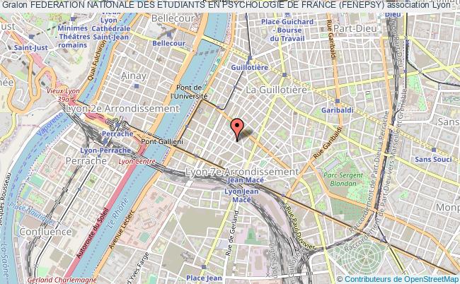 plan association Federation Nationale Des Etudiants En Psychologie De France (fenepsy) Lyon 7e Arrondissement
