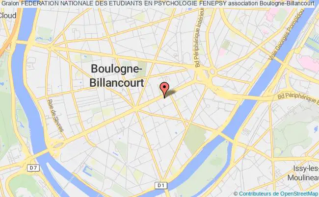 plan association Federation Nationale Des Etudiants En Psychologie Fenepsy Boulogne-Billancourt