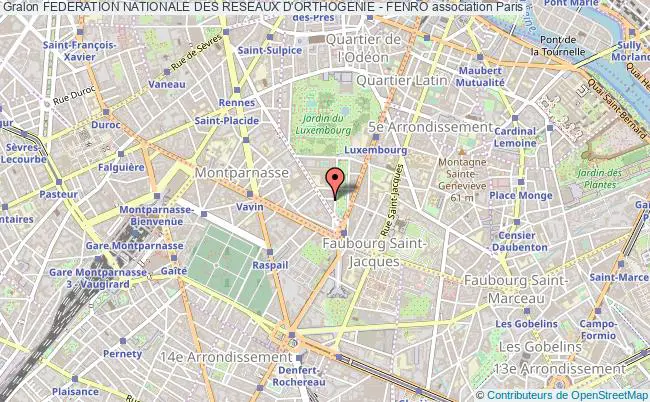 plan association Federation Nationale Des Reseaux D'orthogenie - Fenro Paris