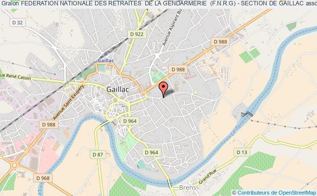 plan association Federation Nationale Des Retraites  De La Gendarmerie  (f.n.r.g) - Section De Gaillac Gaillac