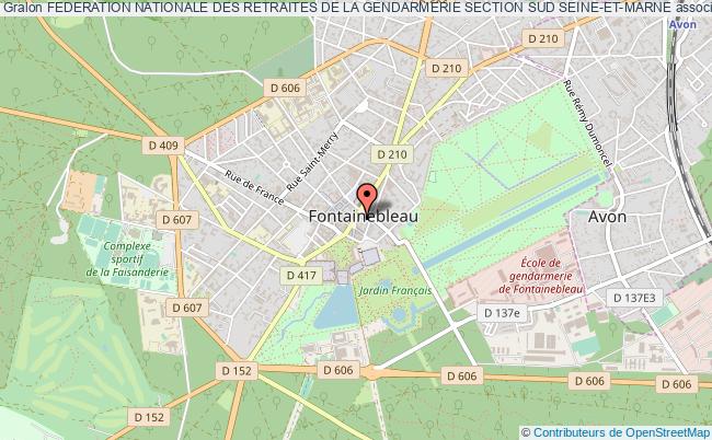 plan association Federation Nationale Des Retraites De La Gendarmerie Section Sud Seine-et-marne Fontainebleau