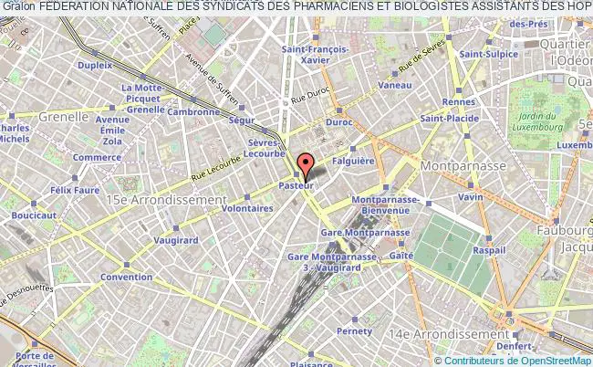plan association Federation Nationale Des Syndicats Des Pharmaciens Et Biologistes Assistants Des Hopitaux (fnspbah) Paris