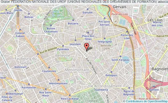 plan association Federation Nationale Des Urof (unions Regionales Des Organismes De Formation) Paris 20e