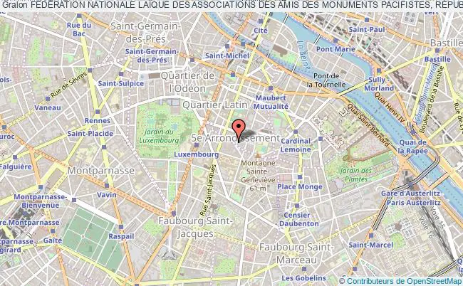 plan association FÉdÉration Nationale LaÏque Des Associations Des Amis Des Monuments Pacifistes, RÉpublicains Et AnticlÉricaux Paris