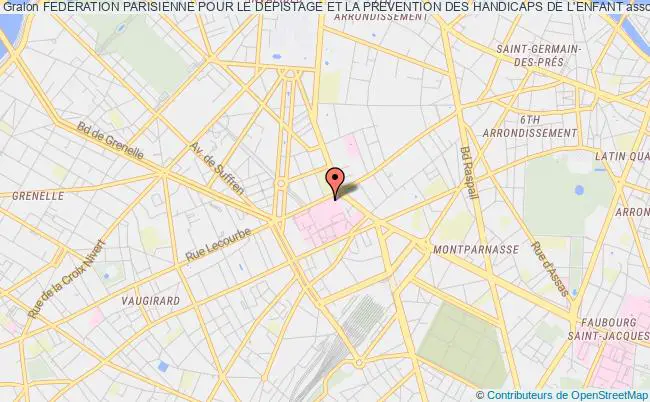 plan association Federation Parisienne Pour Le Depistage Et La Prevention Des Handicaps De L'enfant Paris