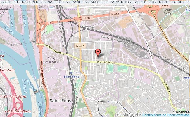 plan association Federation Regionale De La Grande Mosquee De Paris Rhone-alpes - Auvergne - Bourgogne Saint-Fons