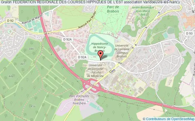 plan association Federation Regionale Des Courses Hippiques De L'est Vandoeuvre-lès-Nancy
