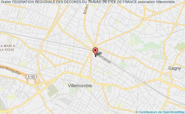 plan association Federation Regionale Des Decores Du Travail De L'ile De France Villemomble