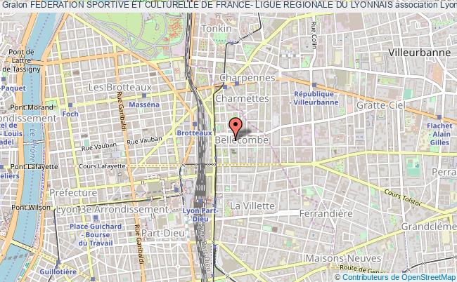 plan association Federation Sportive Et Culturelle De France- Ligue Regionale Du Lyonnais Lyon