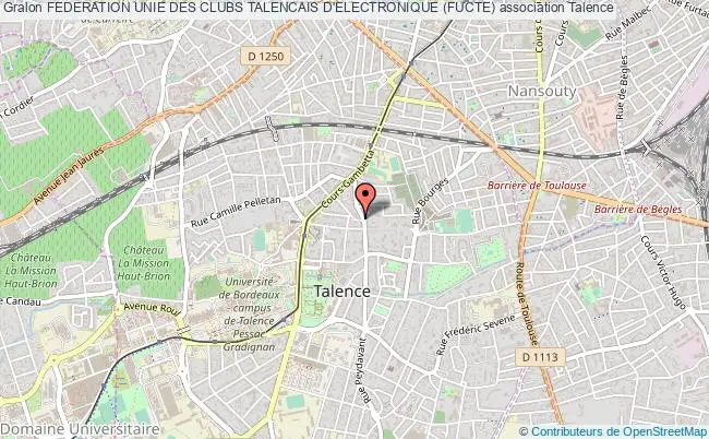 plan association Federation Unie Des Clubs Talencais D'electronique (fucte) Talence
