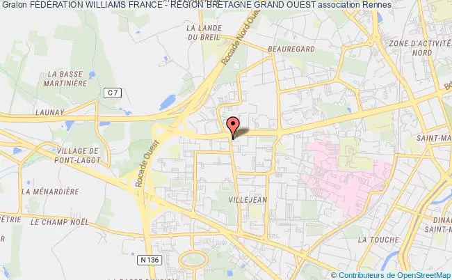 plan association FÉdÉration Williams France - RÉgion Bretagne Grand Ouest Rennes