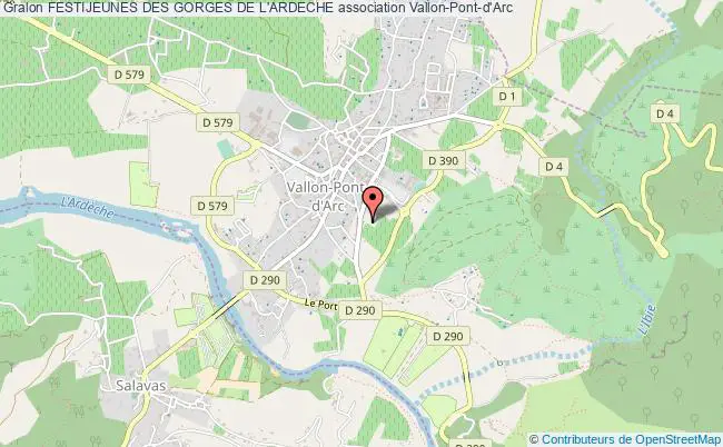 plan association Festijeunes Des Gorges De L'ardeche Vallon-Pont-d'Arc