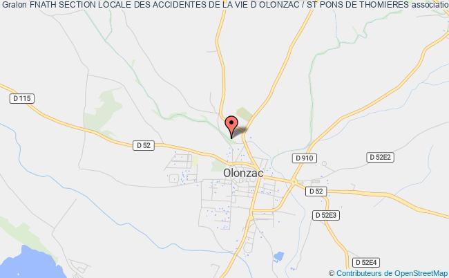 plan association Fnath Section Locale Des Accidentes De La Vie D Olonzac / St Pons De Thomieres Olonzac