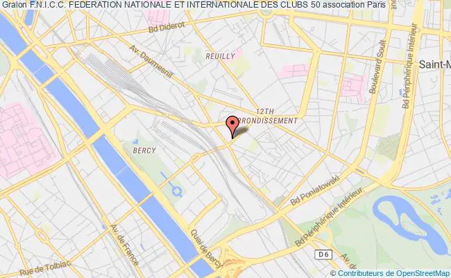 plan association F.n.i.c.c. Federation Nationale Et Internationale Des Clubs 50 Paris
