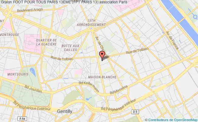 plan association Foot Pour Tous Paris 13eme (fpt Paris 13) PARIS
