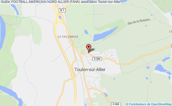 plan association Football AmÉricain Nord Allier (fana) Toulon-sur-Allier