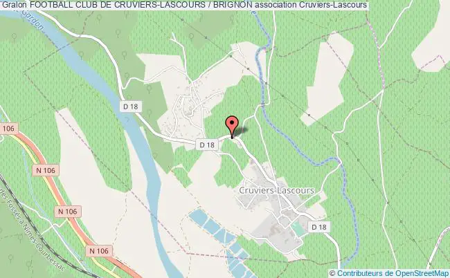 plan association Football Club De Cruviers-lascours / Brignon Cruviers-Lascours