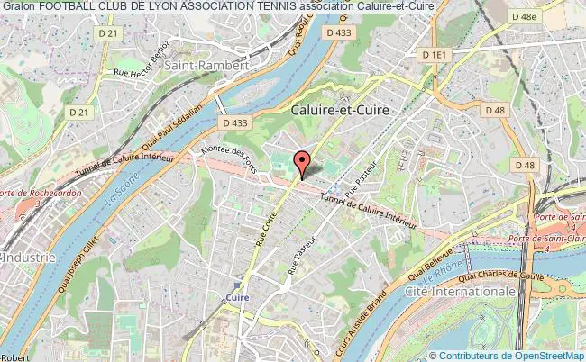 plan association Football Club De Lyon Association Tennis Caluire-et-Cuire
