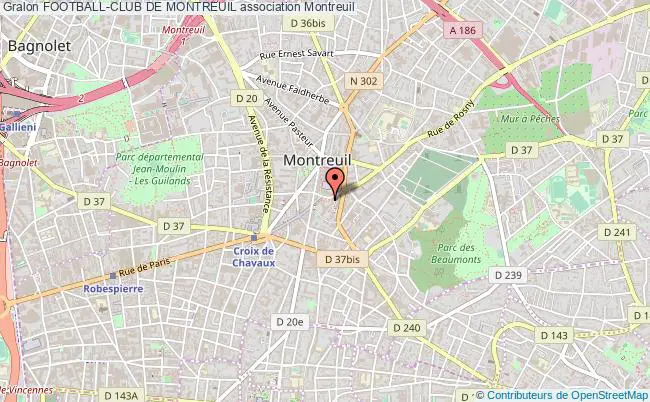 plan association Football-club De Montreuil Montreuil
