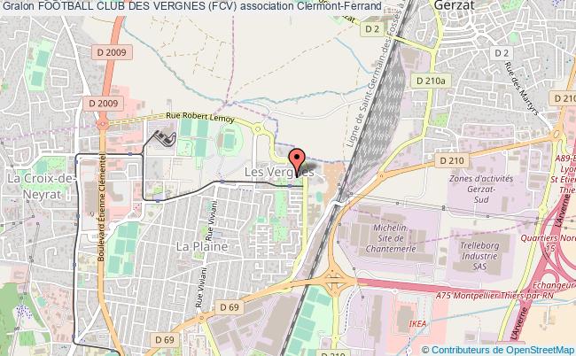 plan association Football Club Des Vergnes (fcv) Clermont-Ferrand