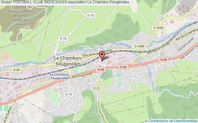 plan association Football Club Sigolenois Le Chambon-Feugerolles