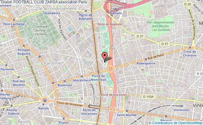 plan association Football Club Zarsa Paris 20e