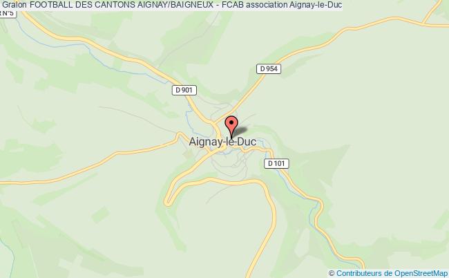 plan association Football Des Cantons Aignay/baigneux - Fcab Aignay-le-Duc